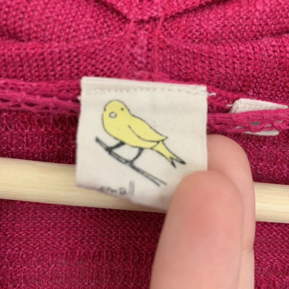 Anthropologie Yellow Bird Pink Open Knit Cardigan - Picture 8 of 9